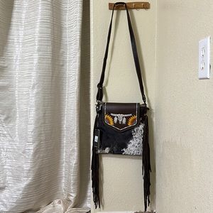 NWT Myra Crossbody Haircalf Leather Western Fringe